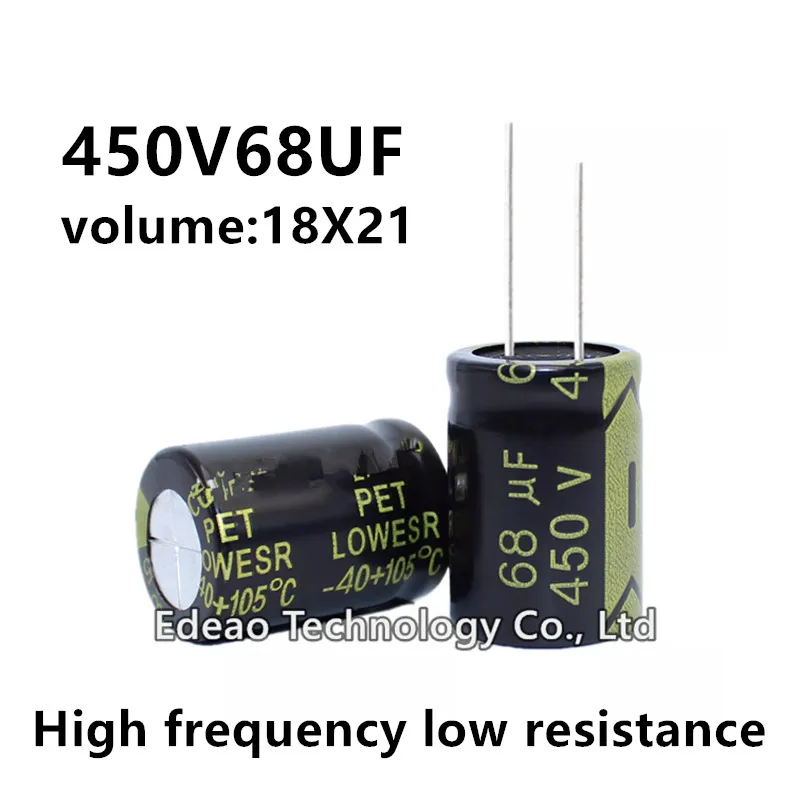 5pcs/lot 450V 68UF 450V68UF 68UF450V volum: 18X21 11*21 mm frecvență joasă de Înaltă rezistență din aluminiu electrolitic condensator