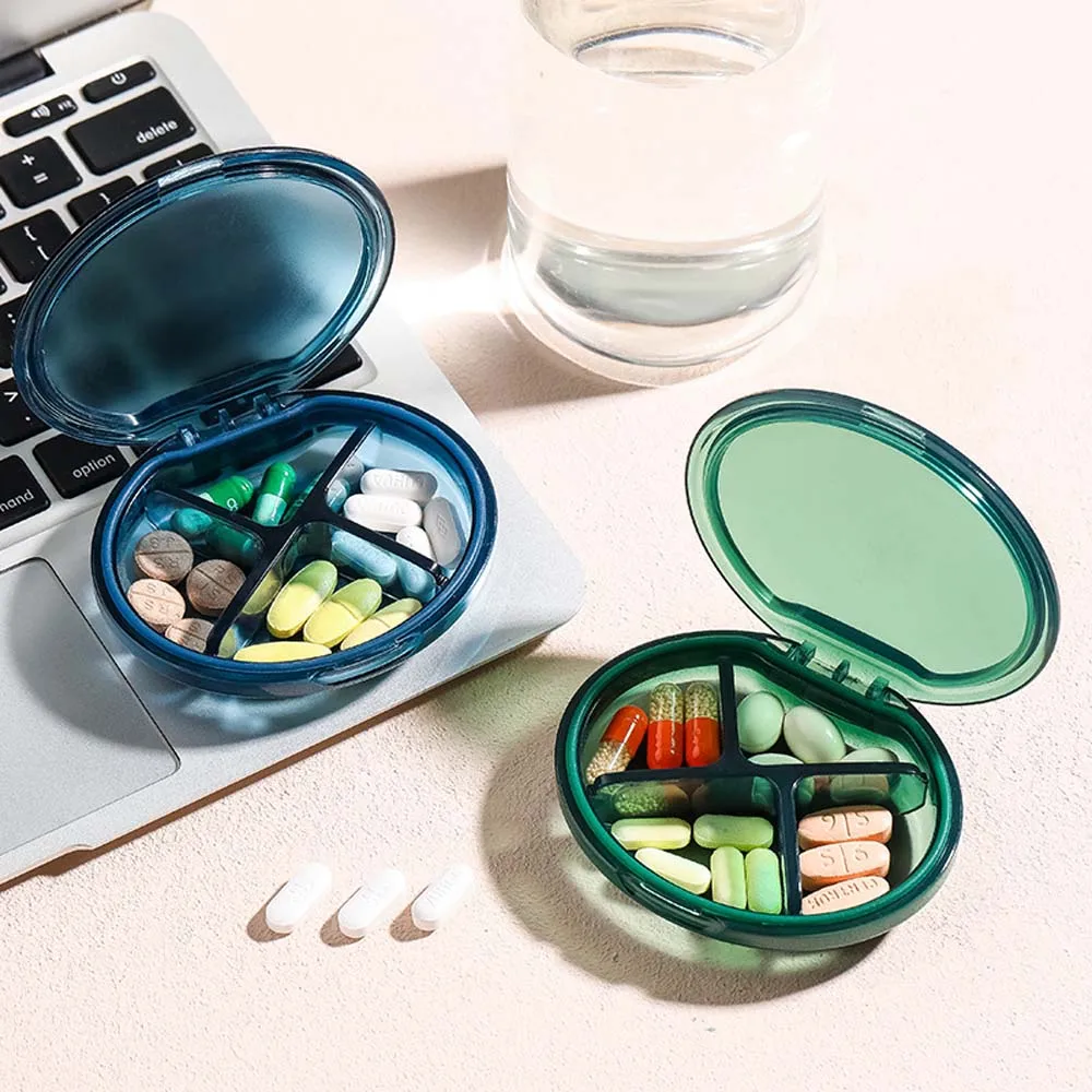 Mini Portabil De Pastile Organizator Caz 4 Grile Cazemata Tableta Container De Depozitare Săptămânal Medicina Pilula Caseta De Pilula Caz Distribuitor De Droguri