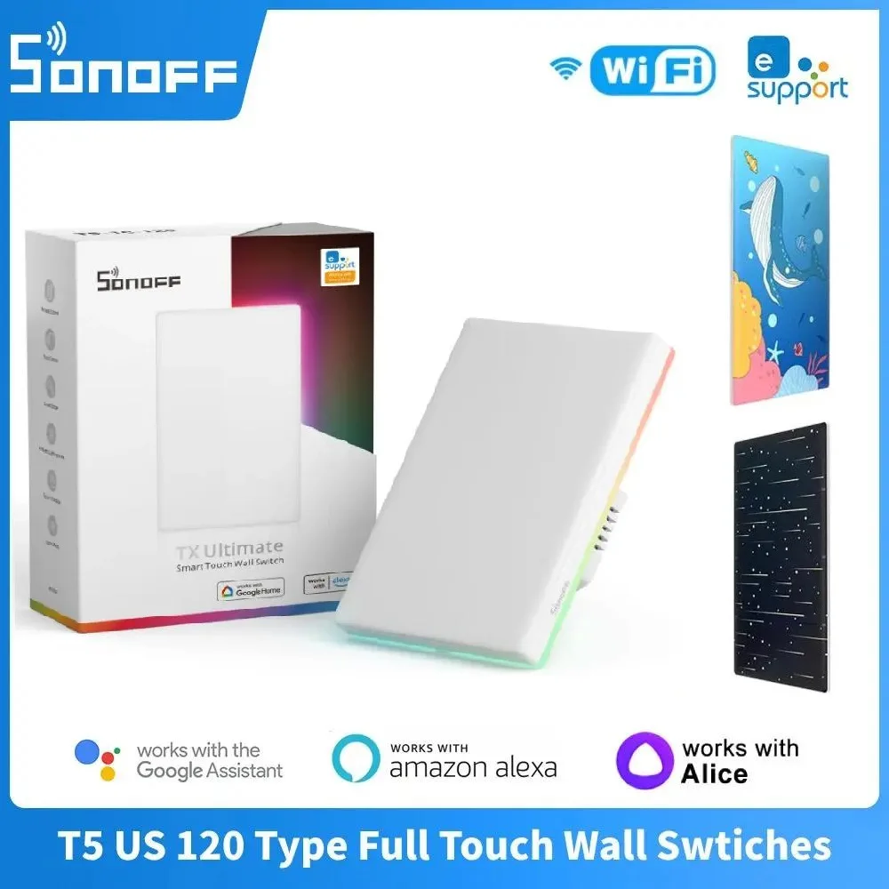 SONOFF T5 NE-120 WiFi Touch Comutator de Perete Smart Home Inlocuit Comutator Capac eWeLink APP de la Distanță Controte de Control prin intermediul Alexa Google