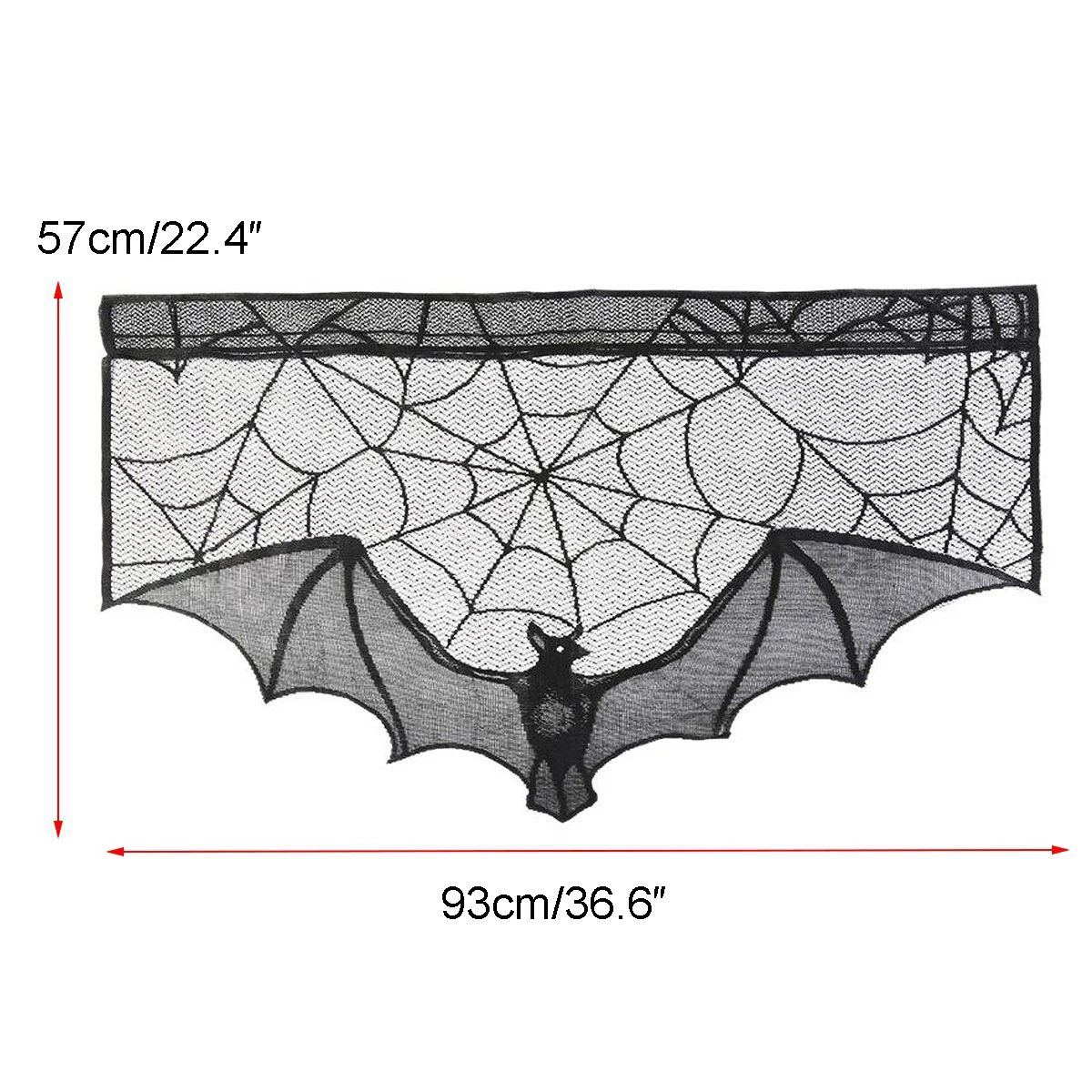 Halloween Perdele De Dantelă Neagră Spider Web Bat Perdele De Halloween Ușa Perdele Decoratiuni De Halloween