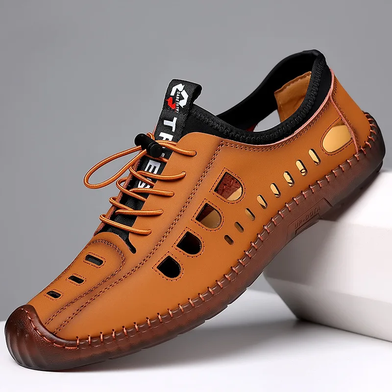 Noi de Vara Casual Barbati Sandale de Moda Hollow Respirabil Pantofi Plat Oameni de Afaceri Talpă Moale Pantofi de Sport de Moda Pantofi pentru Bărbați