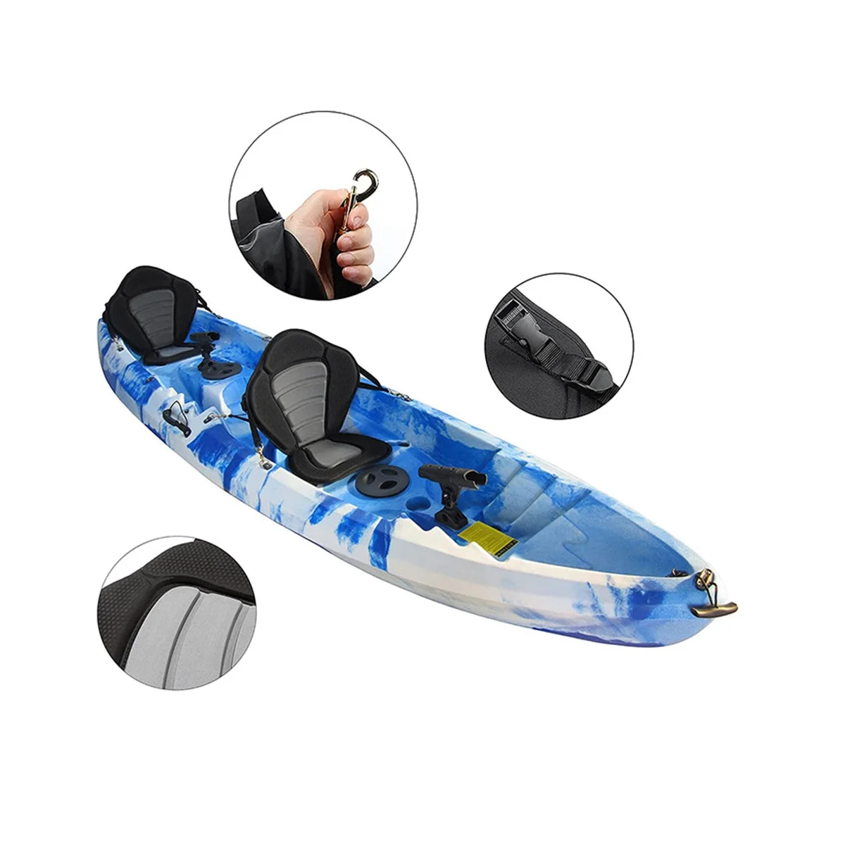 Caiac Seatpad Confortabil cu Perne Spătar Sport Spate Suport Perna Consumabile pentru Exterior Deriva de Pescuit cu Sac