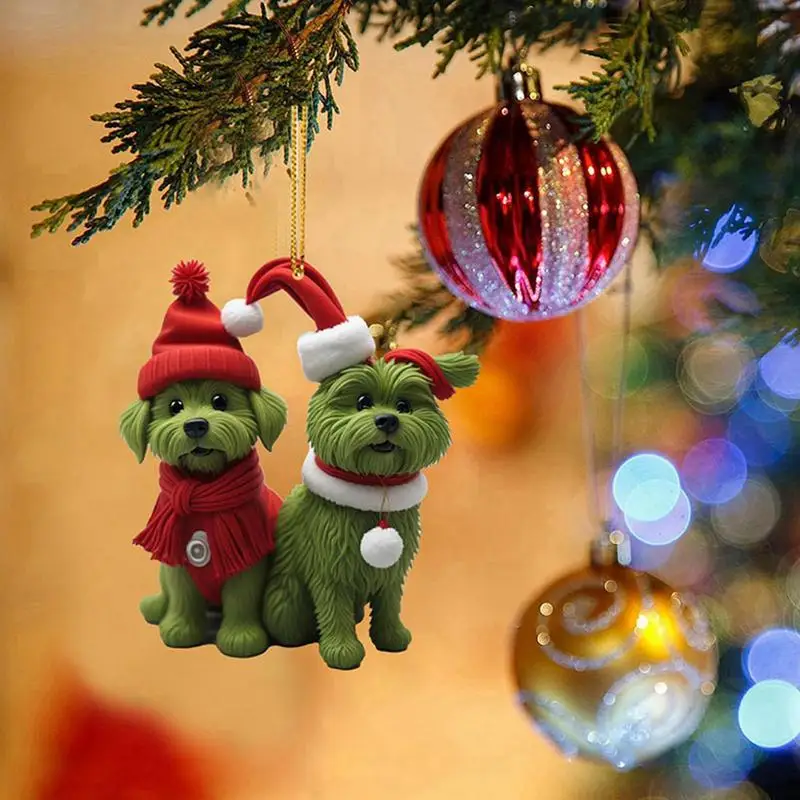 Câinele Ornamente de Crăciun Acrilice 2D Crăciun Pandantiv Dog Ornamente Câine Decor Ornamente pentru Pomul de 9pcs Crăciun Decor Drăguț Pentru