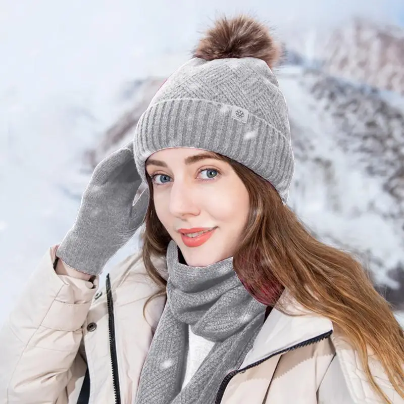 Femei Esarfa Seturi Pălărie De Iarnă Eșarfă Mănuși Tricot Ține De Cald Eșarfe Simple De Culoare Solidă Haine Accesorii