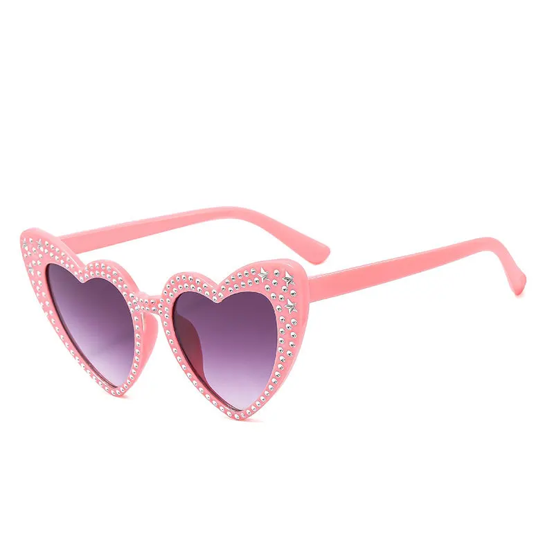 Inimă de diamant ochelari de Soare Moda Dragoste Stil Doamnelor Y2K Personalizate ochelari de Soare Roz Fluorescent Lentile Transparent