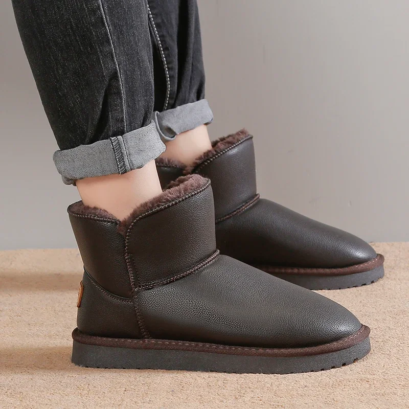 Pantofi pentru Barbati 2023 Înaltă Calitate de Zăpadă de Iarnă Cizme pentru Bărbați Cald Glezna Cizme de sex Masculin Rotund Toe Slip pe Plat, cu Toc jos Pantofi pentru Bărbați