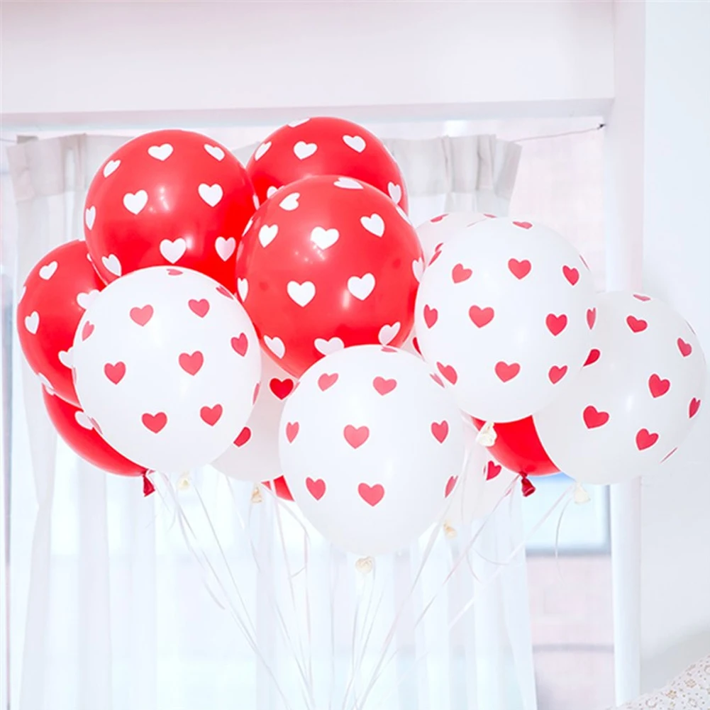 50pcs/lot Aur Roșu Dragoste Gonflabile Balon Latex cu Inima de Imprimare Aer Balon cu Heliu de Ziua indragostitilor Aniversare Decor
