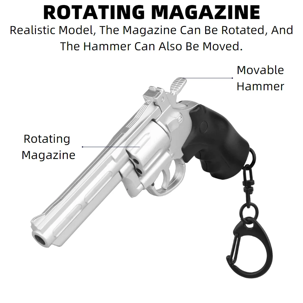 Tactic 1:4 Revolver Stil Breloc Rotație Și Oscilo-Revista Militară Fanii Pandantiv Model De Arma
