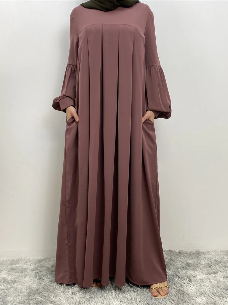 Eid Musulman Gât Abaya Rochie pentru Femei Vrac Buzunar Solid Cutat Rochii Lungi Arab din Dubai Halat Femme Musulmani Vestidos de Partid 2023