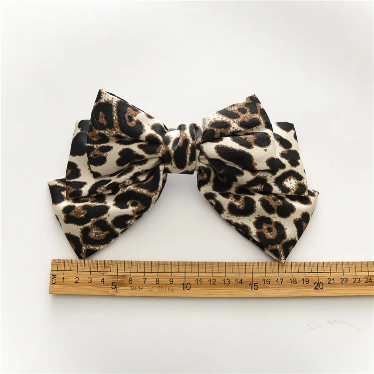 Noul tip Boutique de moda Pânză Leopard trei straturi mare arc ac de păr clip de Primăvară Agrafele Femei fete de păr accessoriesr articole pentru acoperirea capului