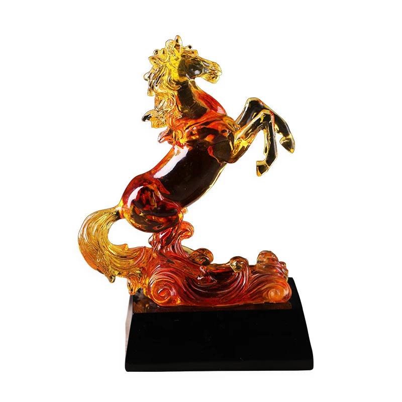 Statuia Ecvestră Acasă Decor Cristal Rasina De Artizanat Accesorii Animale De Masă Ornamente De Culoare War Horse Sculptura Succes Cadouri